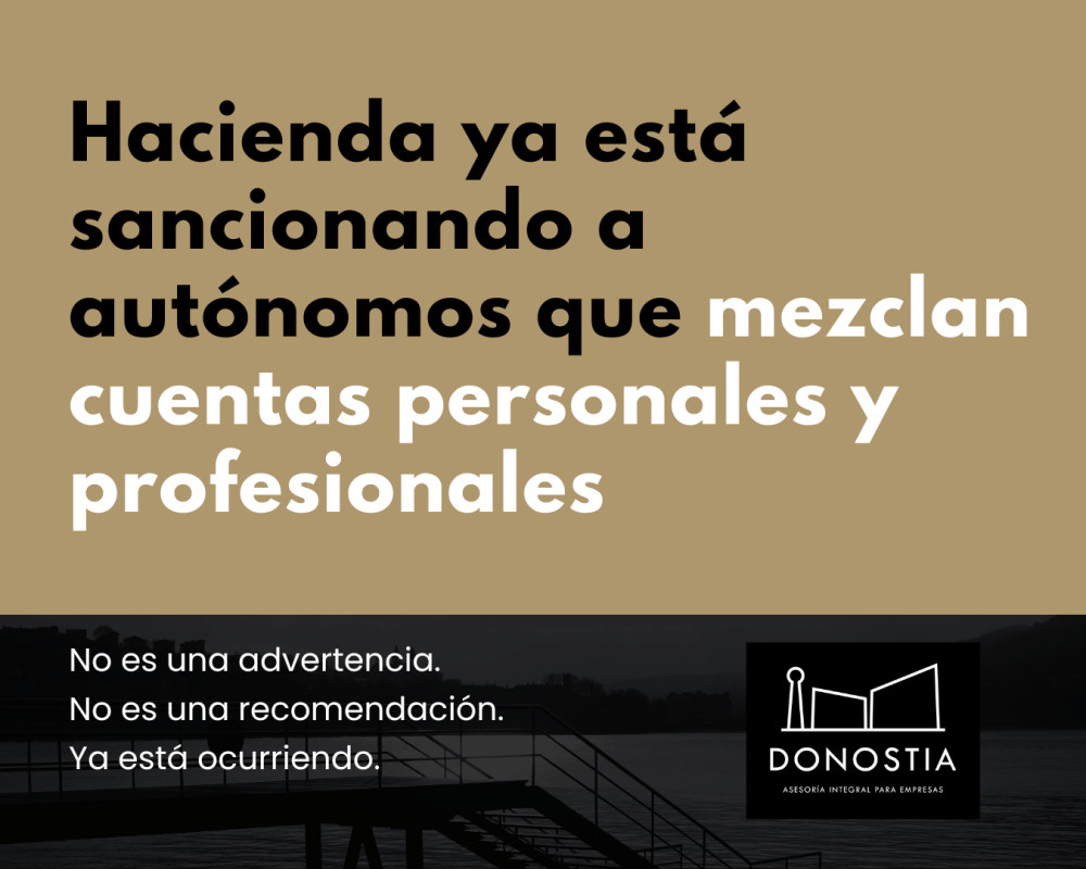 Hacienda sanciona a autónomos por mezclar cuentas